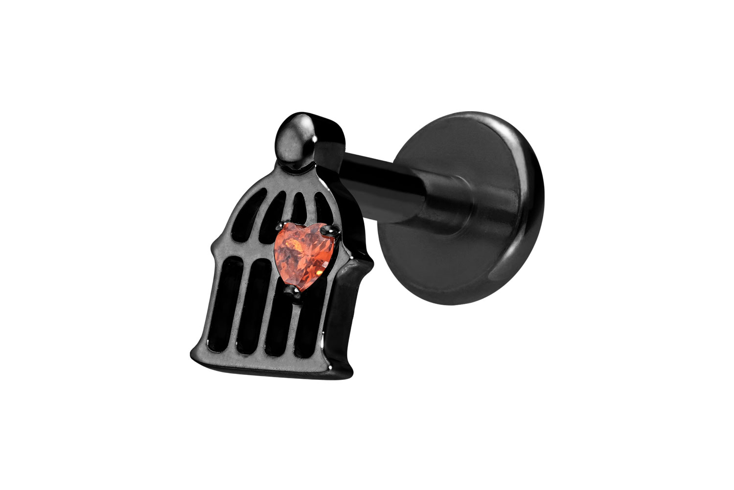 Titan Labret Piercing mit Innengewinde KÄFIG